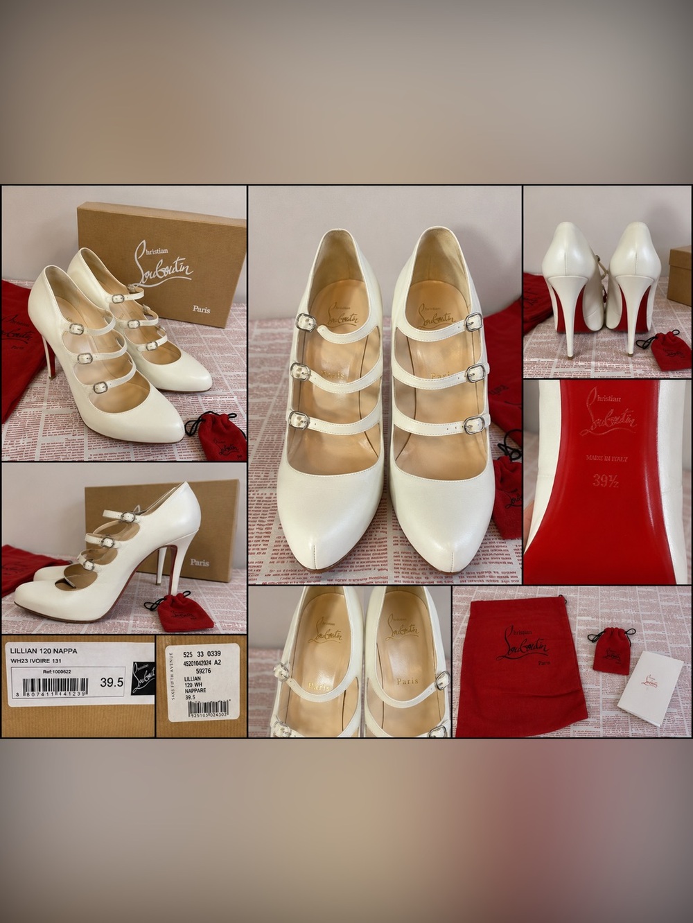 Christian Louboutin Lillian 120 Nappa Ivoire Pumps 39.5 | Saks | Full inclusion